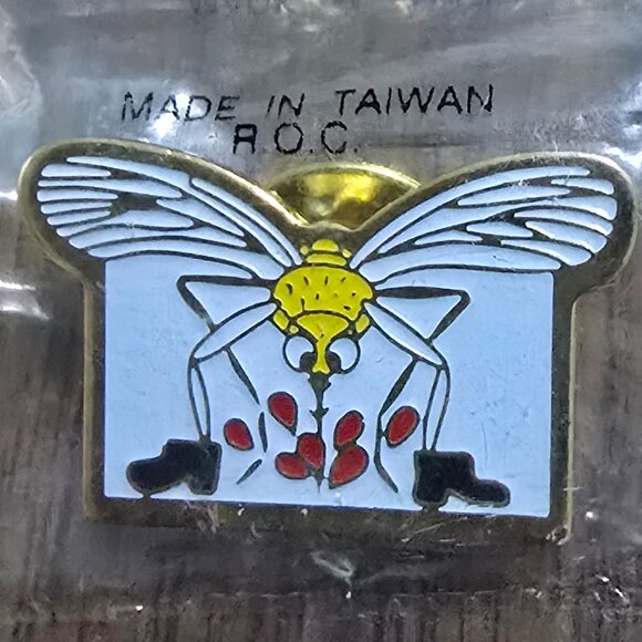 Jewelry - Mosquito Lapel Pin Boots Quirky Vintage Collectible New in Plastic Funny